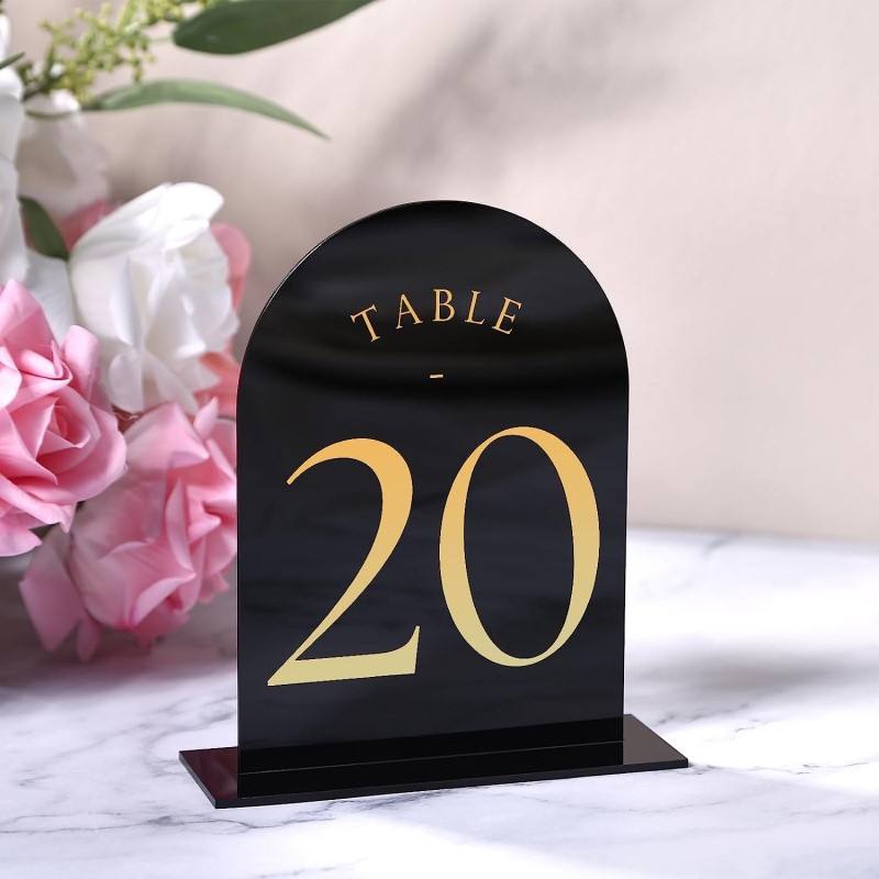 Arched Acrylic Table Numbers W - Table Number Gold 评论和价格