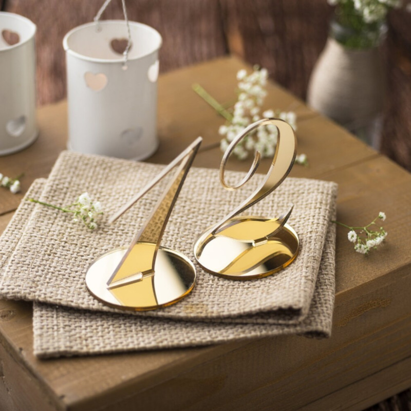 Freestanding Mirror Acrylic We - Table Number Gold 评论和价格
