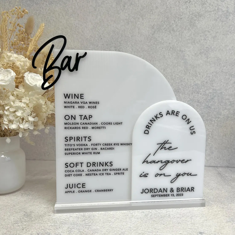 Custom Bar Menu with 3D Cutout - Table Number Gold 评论和价格
