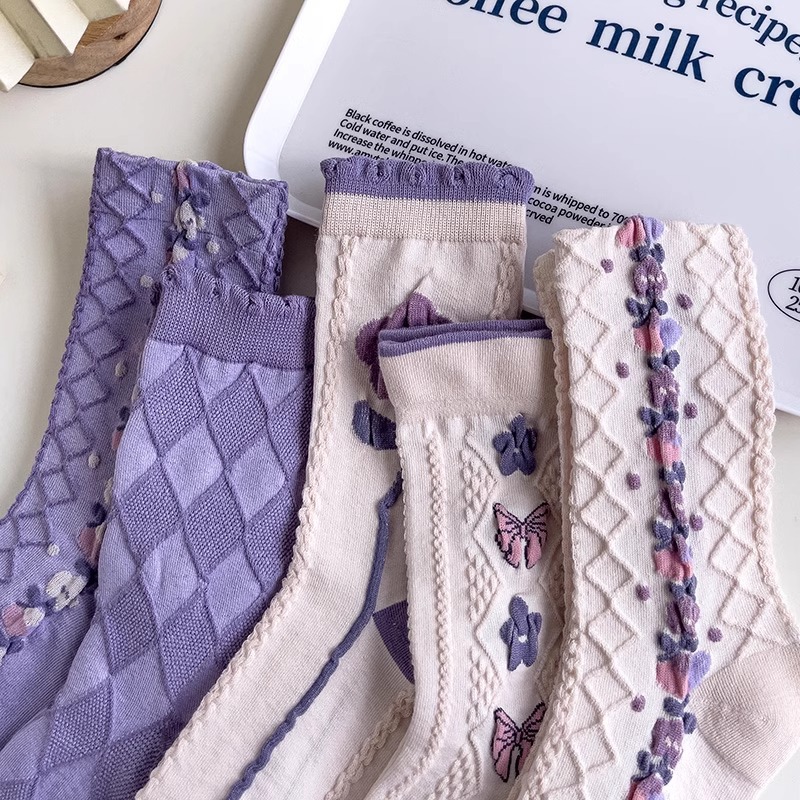 Purple Socks Children Mid Tube - Good Floral & Wedding Decor Supply Photos 评论和价格