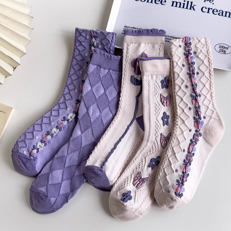 Purple Socks Children Mid Tube - Good Floral & Wedding Decor Supply Photos 评论和价格