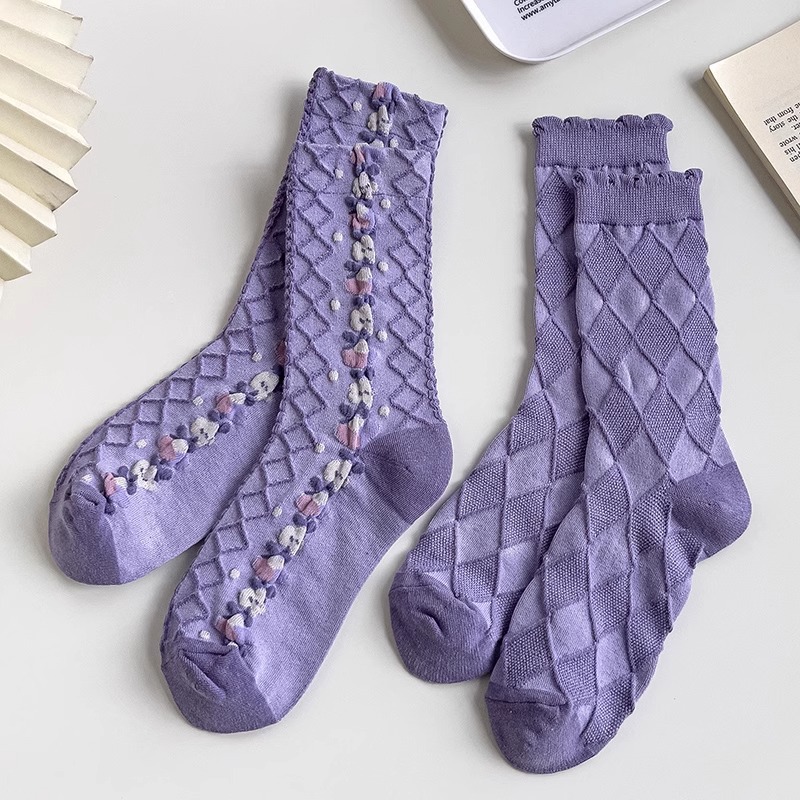 Purple Socks Children Mid Tube - Good Floral & Wedding Decor Supply Photos 评论和价格