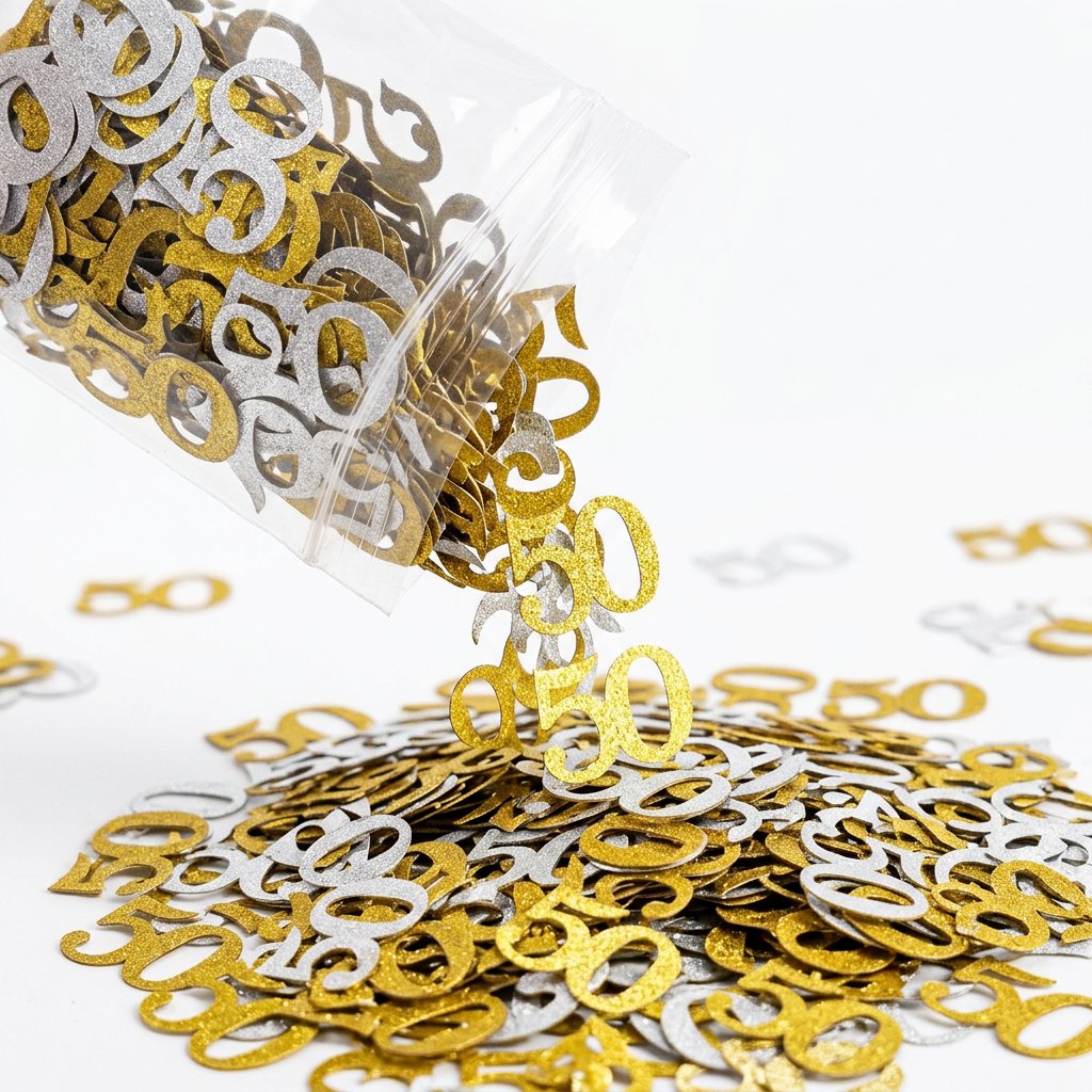 120Pcs 50th Birthday Confetti  - Table Number Gold 评论和价格