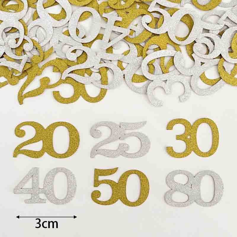 120Pcs 50th Birthday Confetti  - Table Number Gold 评论和价格