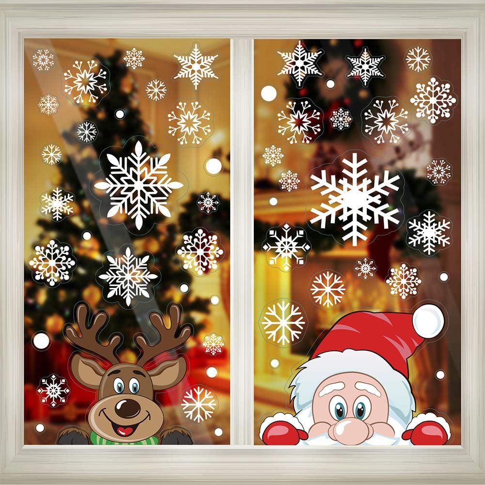 Christmas Window Clings Sticke - Wedding Decor Supply Store 评论和价格