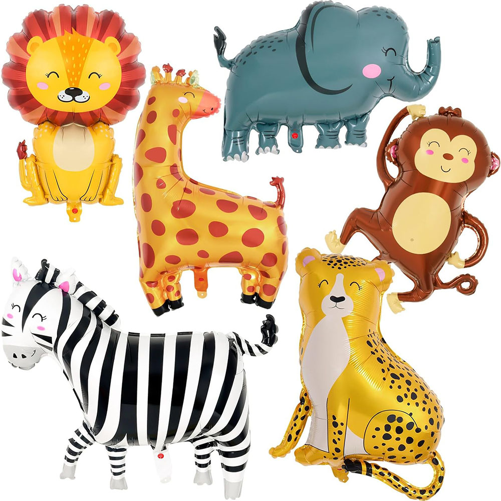 6Pcs Jungle Wild Animal Foil B - Wedding Zoo 评论和价格
