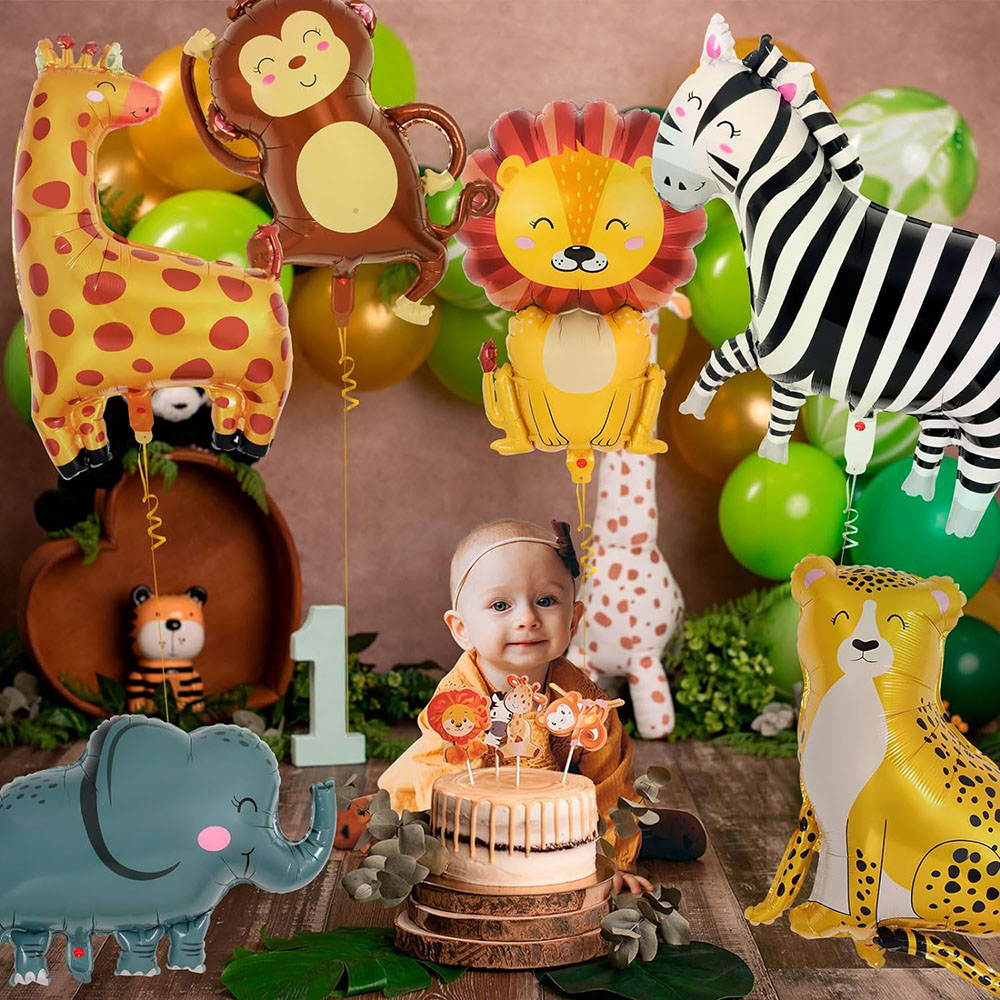 6Pcs Jungle Wild Animal Foil B - Wedding Zoo 评论和价格